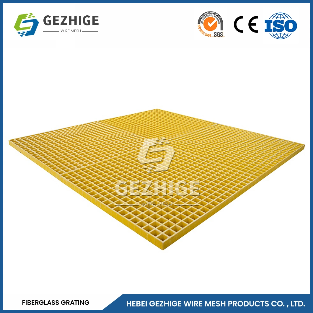 Gezhige Blue 38mm GRP Grating Manufacturing Custom Pultruded Fiberglass Grating China 30X3 30X4mm Bearing Bar Fiberglass Molded Grating