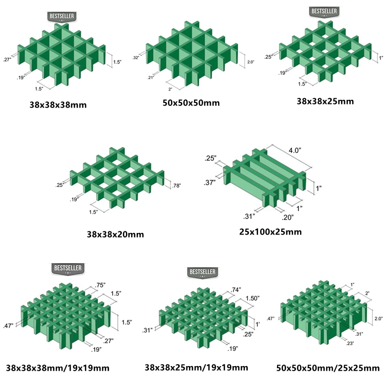 Composite Panels Walkway Grating Anti Slip Molded Fiberglass FRP Grating